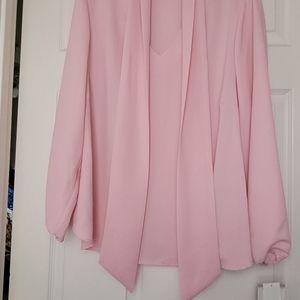 New Kasper rose pink long sleeve blouse